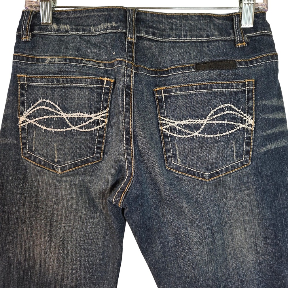 Cowgirl Tuff Co Barbed Wire Bootcut Jeans Medium Wash Distressed Western Rodeo